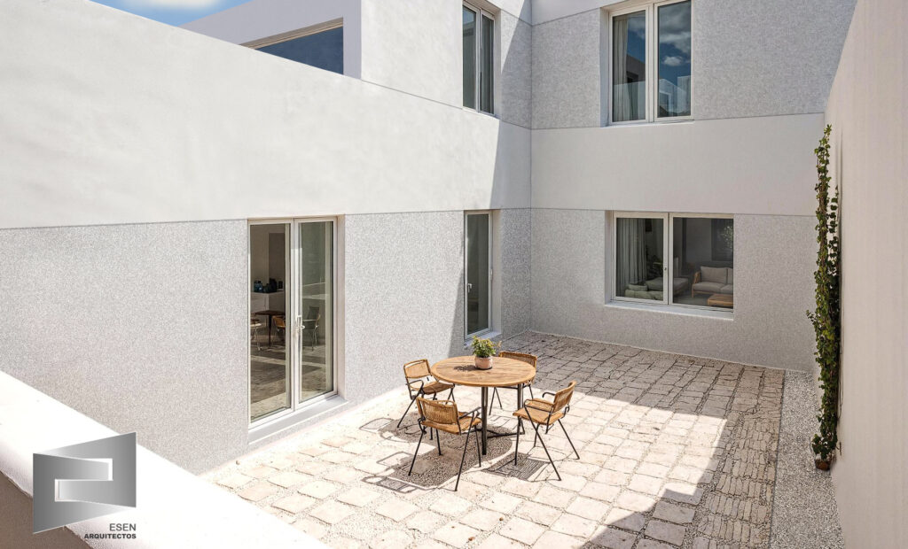 rehabilitacion reforma, ampliacion de vivienda unifamiliar, bovedas, casa mediterranea, exterior, patio